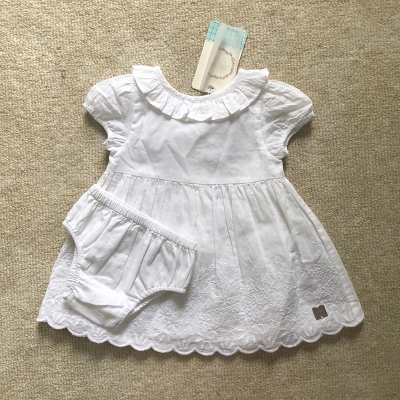 NWT Carrément Beau poplin embroidered dress 3mo - Picture 1 of 4